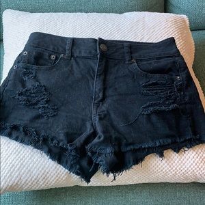 Black Jean Shorts
